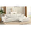 Canapé modulaire convertible Cozyform en velours côtelé doux, canapé confortable moderne avec rembourrage en mousse, canapé-lit modulaire confortable pour le salon, la chambre à coucher, sans assemblage requis, ivoire - orienté vers la droite-704244020-704244021