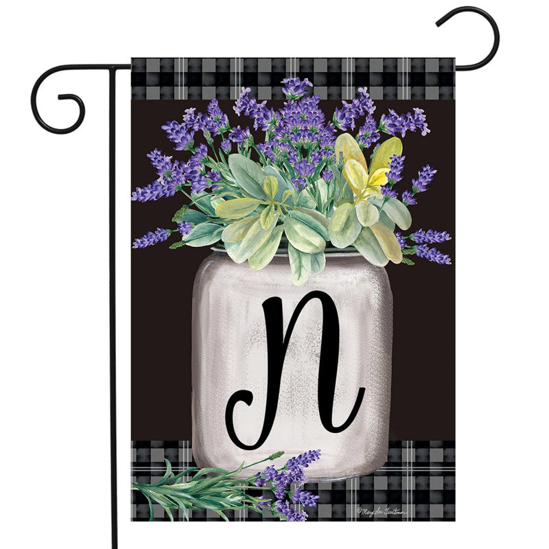 Drapeau de jardin ferme monogramme lettre N