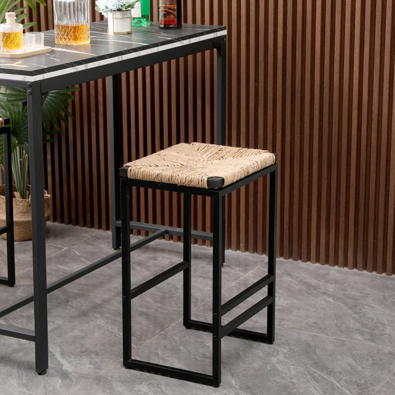 De 2 jacinthes d'eau - et tendance, polyvalent l 15,72 po x l 13,14 po x H 25 po, 19 lb, tabourets de bar sans dossier à finition naturelle, facile à installer, hauteur de 25 po, poids de 20 lb
