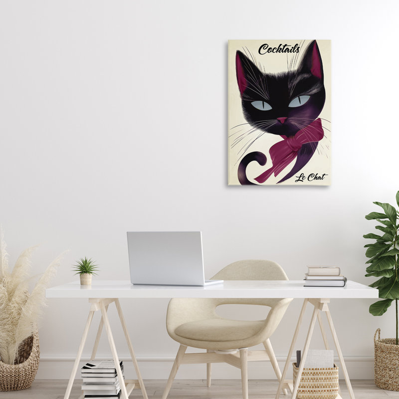 Affiche Cocktail Le Chat, conception par Annabelle Hall, H 24 po x l 16 po