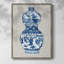 «Ming Vase on Linen IV», reproduction encadrée - bois massif-1417268735