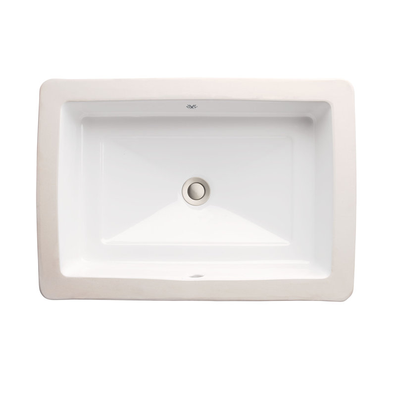 Pop Rectangle Under Counter Bathroom Sink, Canvas White Sunbrella® Canvas