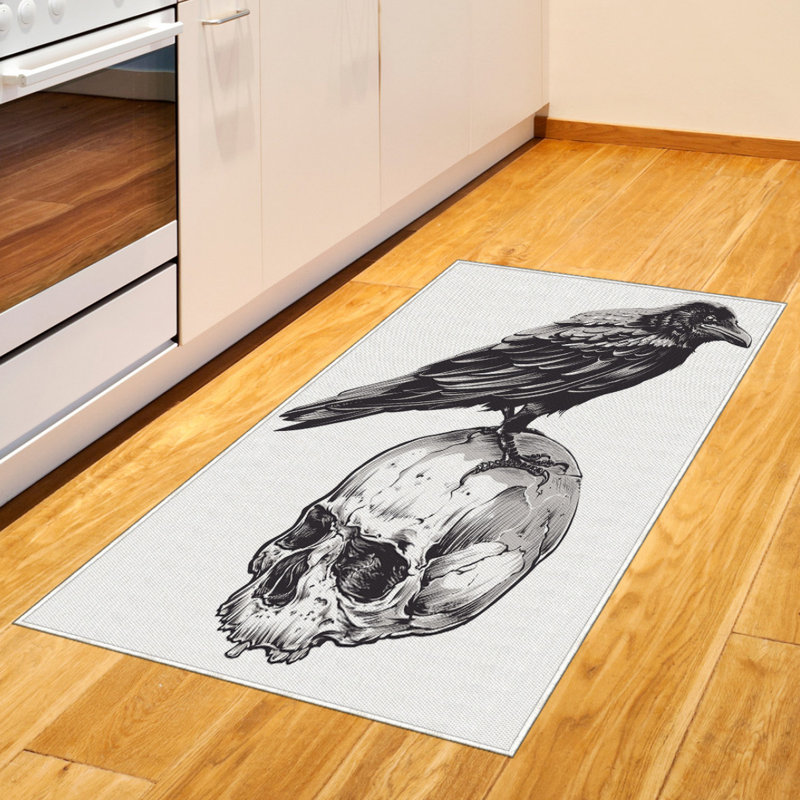 Tapis décoratif à longues fibres en polyester à haute densité Scary, Rectangle 2 pi 7 po x 5 pi