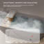 63" Luxury Solid Surface Bathtub, Stone Resin Freestanding Soaking Bathtub With Overflow And Pop-Up Drain For Contemporary Bathroom, Matte Grey