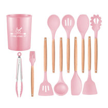 Silicone spoon set, long - Sebra Eat - Blossom pink