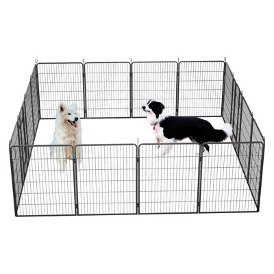 Parc pour chien de 40 po de hauteur, 16 panneaux, portatifs et pliables, pour le divertissement intérieur et extérieur, convenant à différents types d'animaux de loisirs, tailles