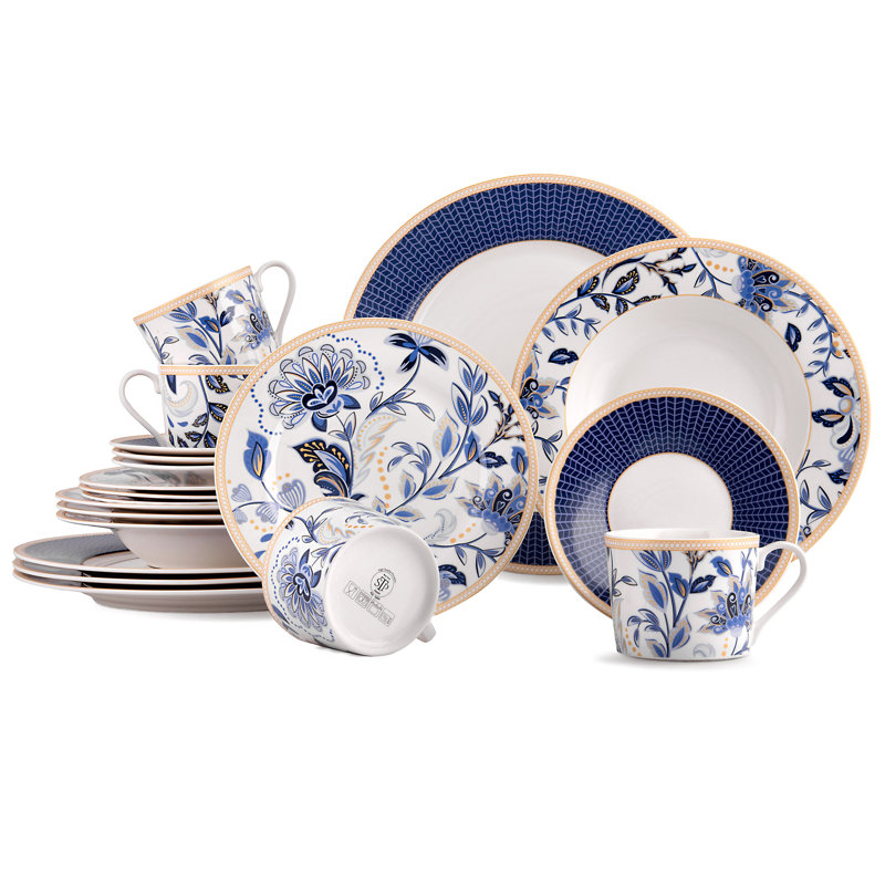 Service de vaisselle en porcelaine House of Hampton® Hava - Service pour 4