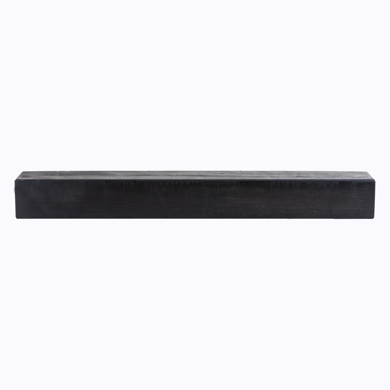 Tablette de manteau de foyer rustique, 72", Nuit noire, 6.25"