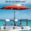 10 x 6.5 ft Solar Rectangular Patio Umbrella, with LED Lights-541993676