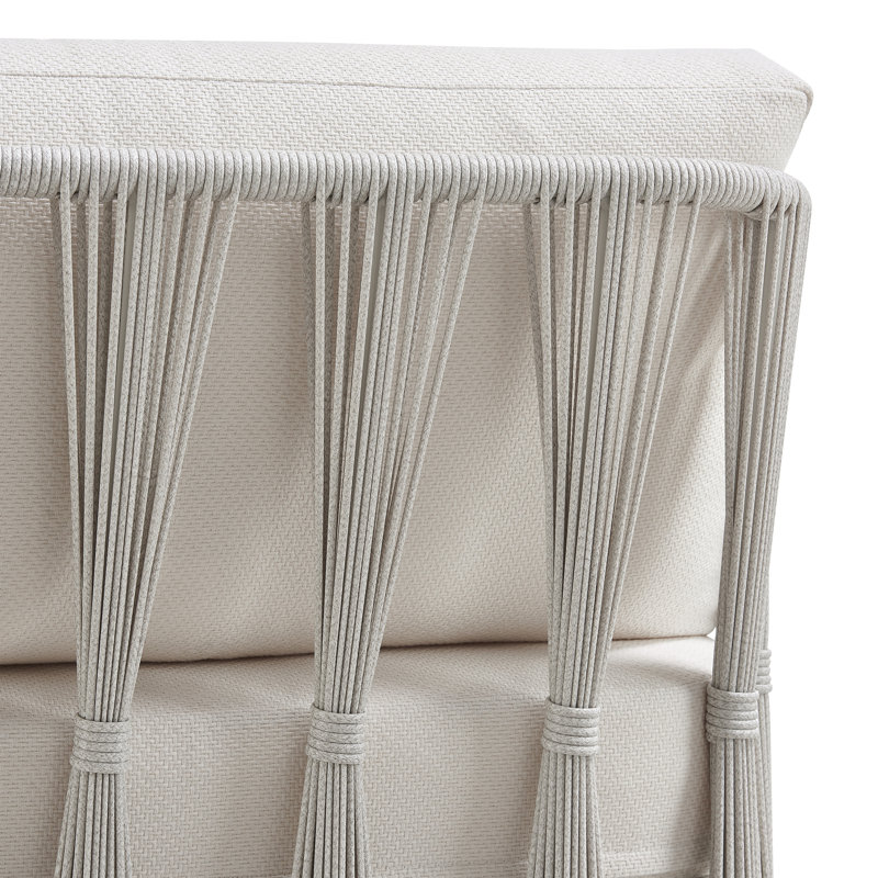 78 po Scheer Canapé d'extérieur en métal crème avec coussins perle