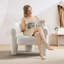 Fauteuil moderne rembourré à larges accents-1253259910