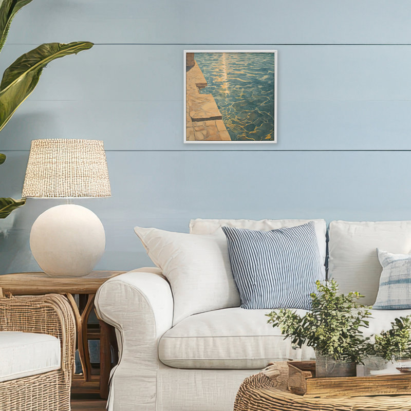 Giclée encadrée par Sunlit, H 12 po x l 12 po, Estampe numérique encadrée blanc bord de mer