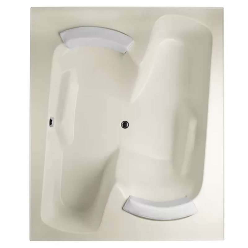 Penthouse 72'' L Air Bathtub, Biscuit, Satin Nickel