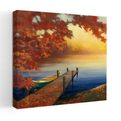 Lueur d'automne contemporaine III avec art bleu d'automne