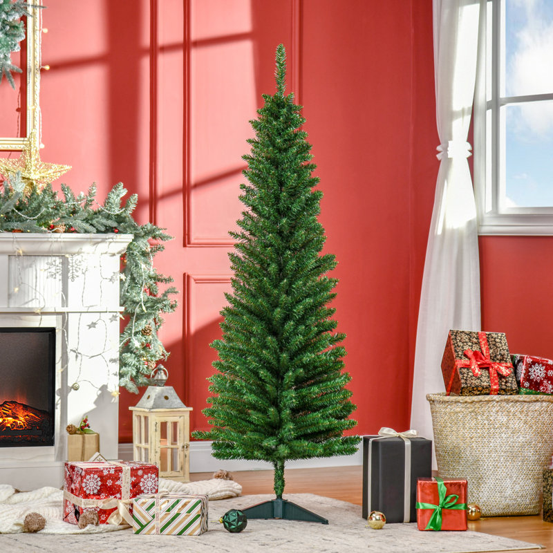 Arbre de Noël artificiel 5 pi, arbre de Noël mince avec 294 branches réalistes et support en plastique
