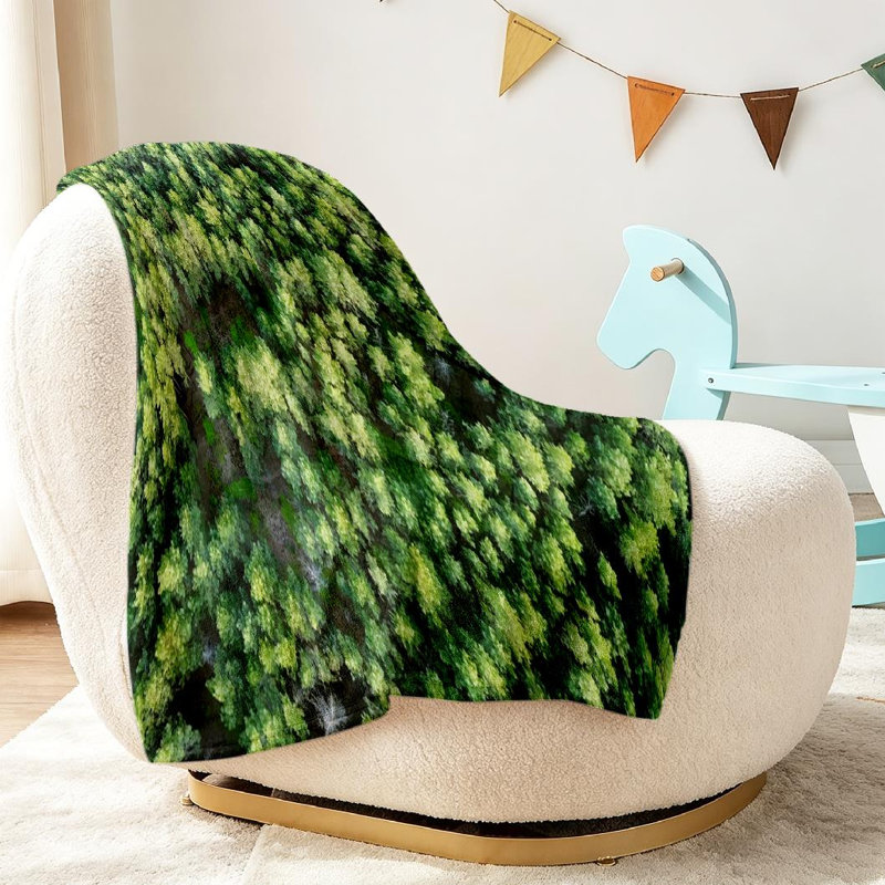 Jeté en flanelle verte à motif de flanelle ultra douce, Throw 30" x 40"