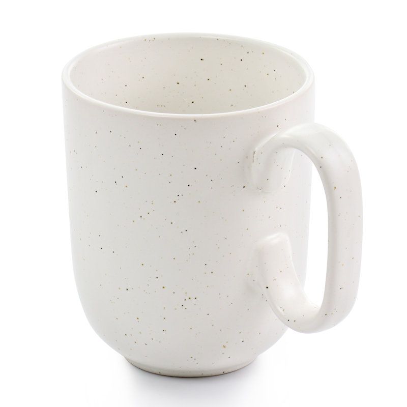 Tasses en grès 6 pièces Gibson Mio, Sel de mer / blanc