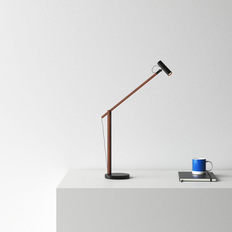 Dalila Adjustable Desk Lamp, Walnut Wood/Black