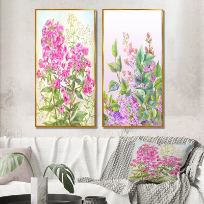 Fleurs de lilas mauves - ensemble de 2 peintures sur toile