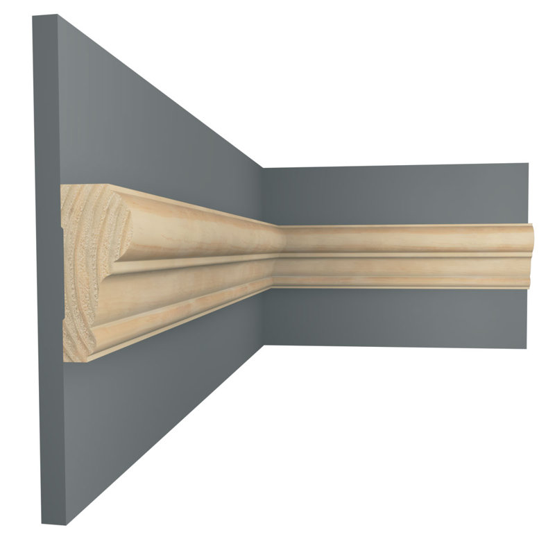 96" Pine Solid Wood Chair Rail Molding