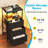 Nightstand With 3 Fabric Drawers,modern Bedside Table With Power Outlets,everyday Side Table With Led Light Strip,end Table With A Large Storage Shelf(2 Set)