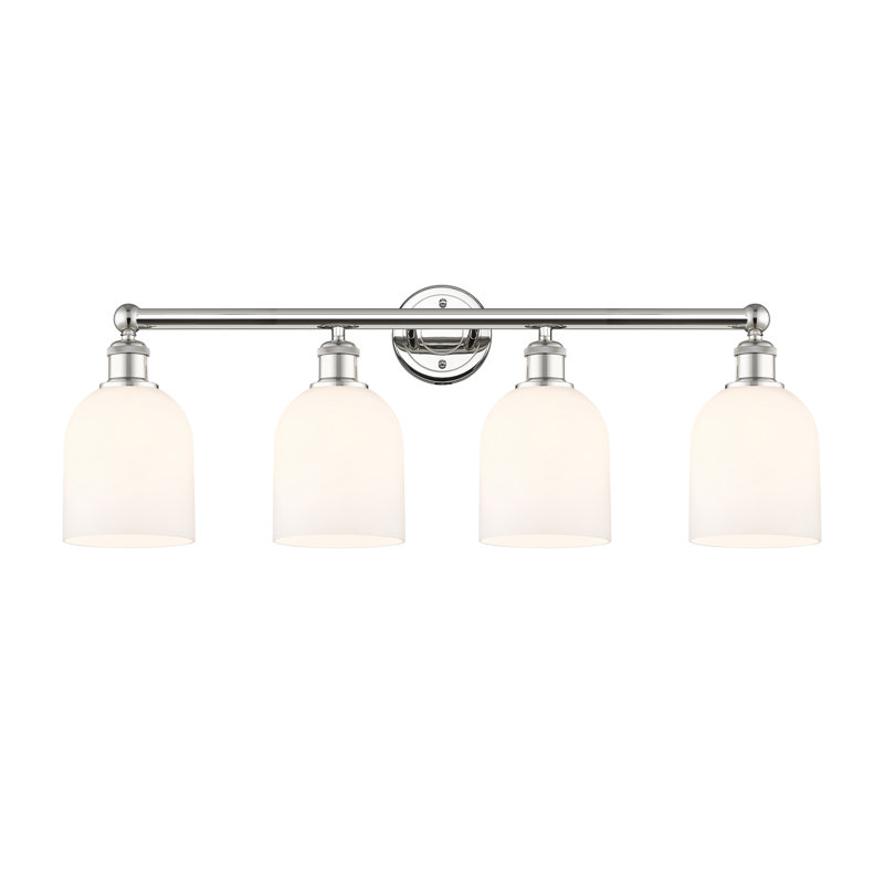 Odaniel 4 - Light Dimmable Vanity Light, Polished Nickel, Gloss White