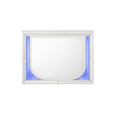 Tarian Pearl White Finish Mirror W/Led