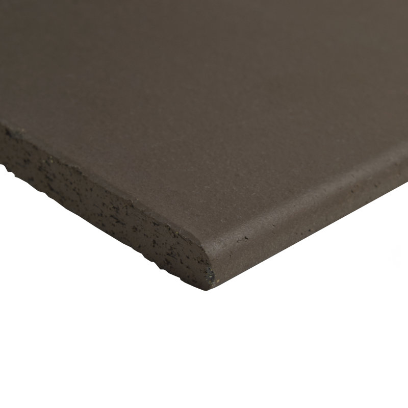 Quarry 6" x 6" Ceramic Klinker Bullnose Tile Trim in Chocolate Black