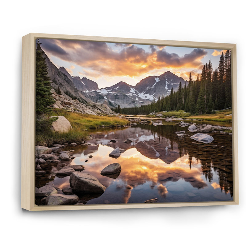 Colorado Mountain Senerity III - Colorado, art mural, H 30 po x l 40 po, Reproduction avec cadre flottant, Naturel