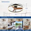 Ventilateur de plafond à pales en bois massif avec lumière et télécommande - Conception à profil bas de 24 po, ventilateur à DEL encastré moderne à intensité variable 3000-6000K, Fandelier pour chambre à coucher, cuisine, salon