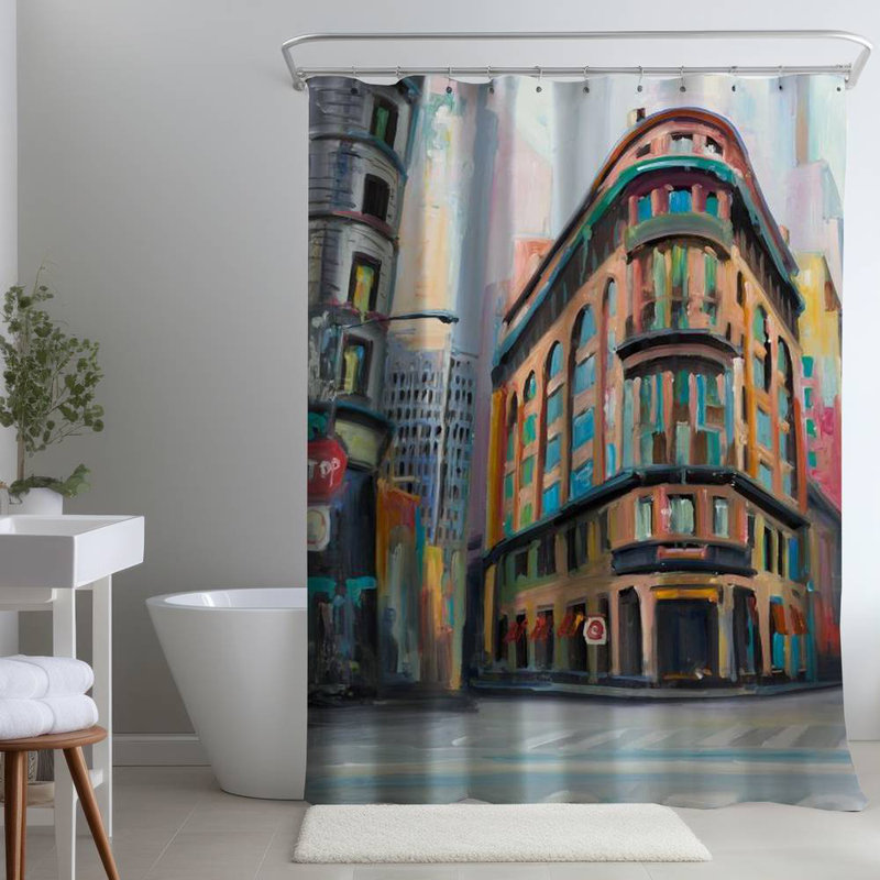 Shower Curtain CI291 – Polyester Shower Curtain, Dye Sublimation Print, 71" W × 74" L