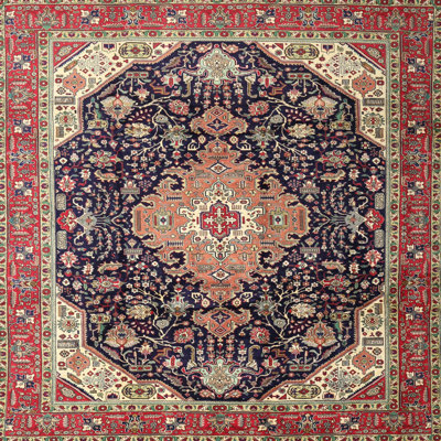 Tapis bleu marine oriental