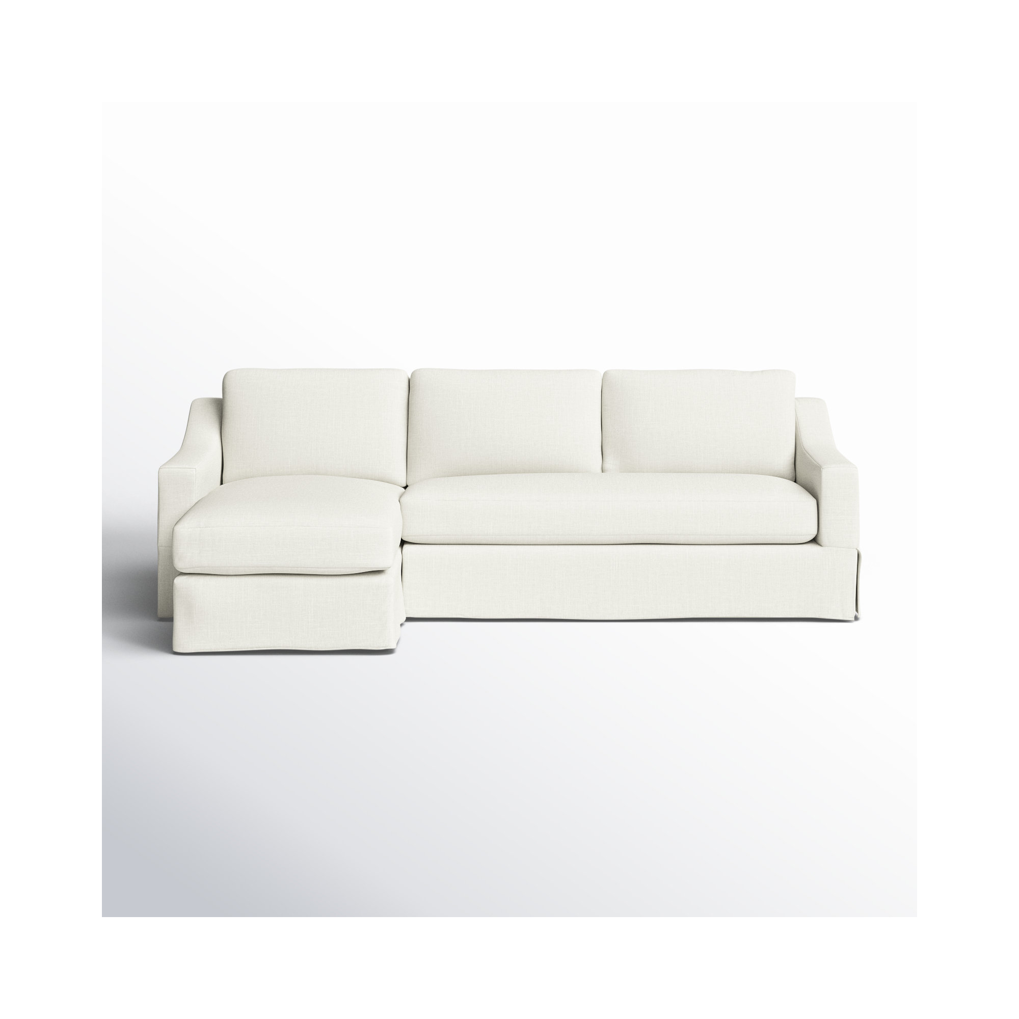 Cranbrook Upholstered L-Sectional, Left Hand Facing, Lena Off White Performance Linen Blend