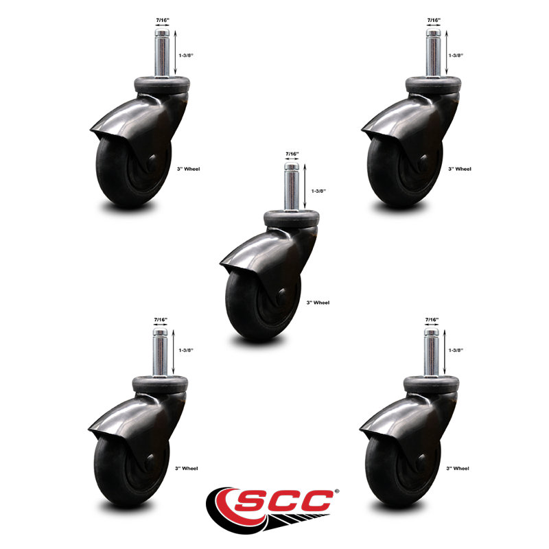 Rubber Caster, Black