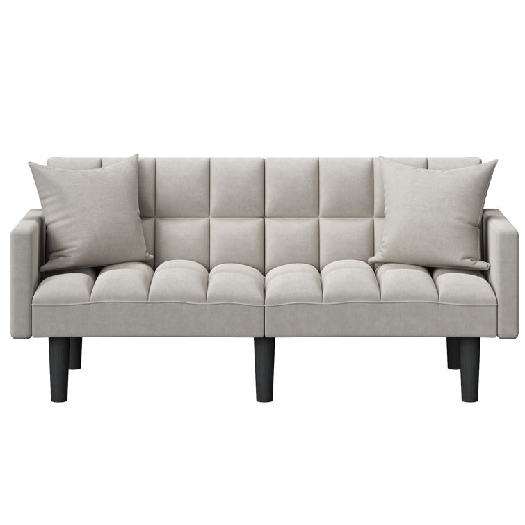 Cristee Twin 72.5'' Upholstered Split Back Square Arm Convertible Sofa( incomplete 1 of 2)   