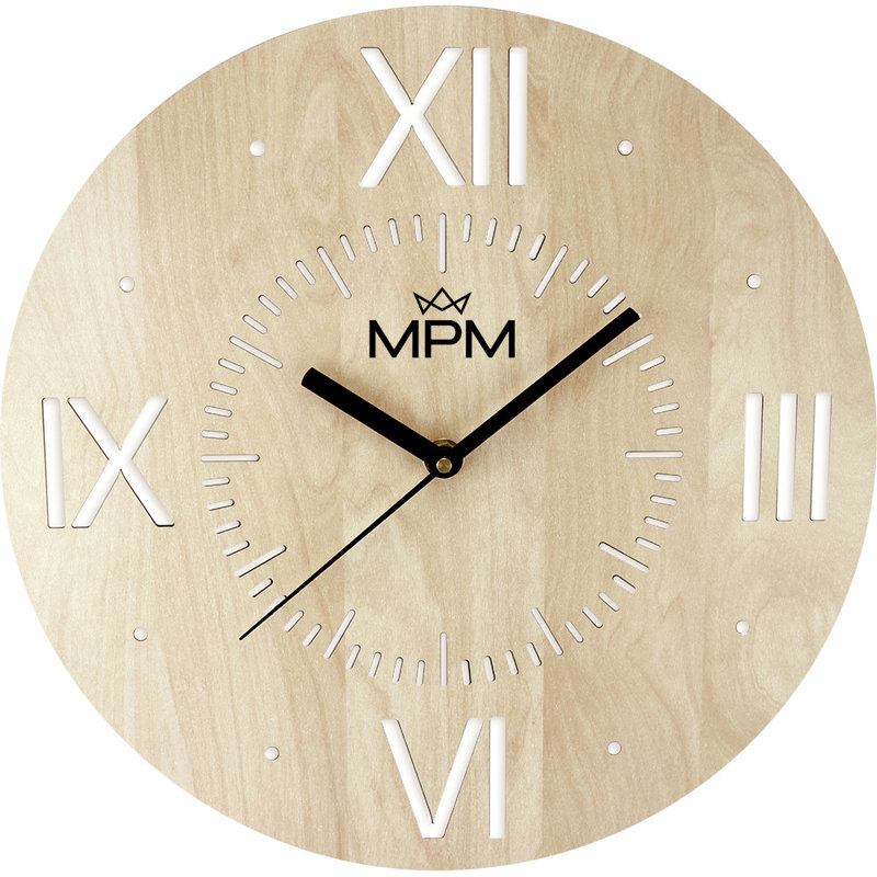 Wood Wall Clock, Beige