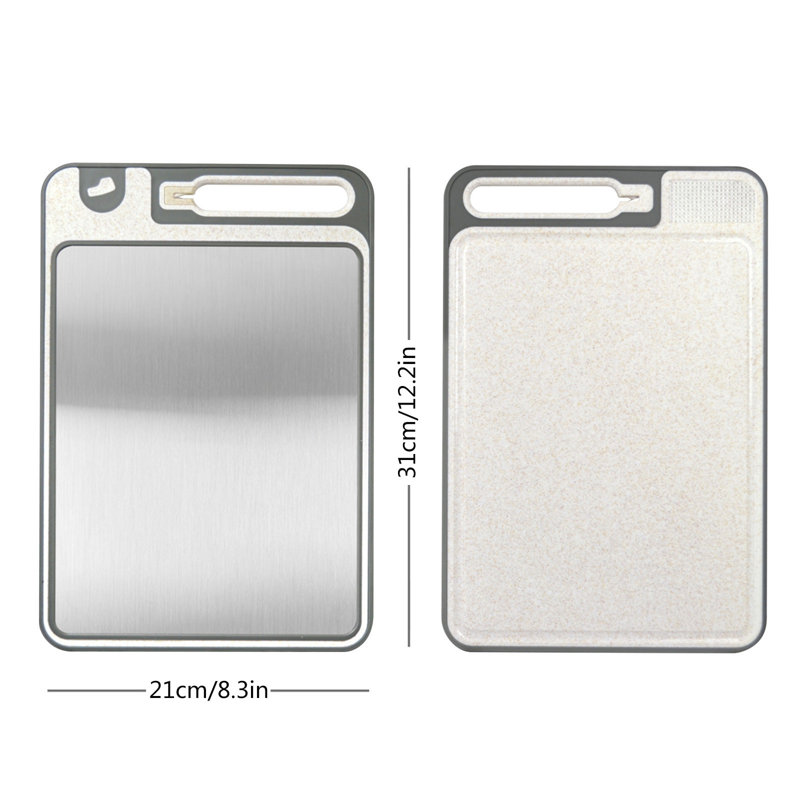 Planche à découper en acier inoxydable pour maille double face avec grande paille de qualité alimentaire, B