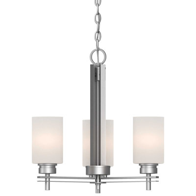 Mini-lustre suspendu en nickel 3 lumières Carena