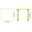 Tableau blanc rectangulaire à hauteur ajustable pour 4 élèves, jaune