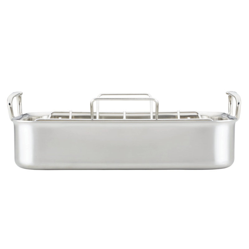 Hestan 14.5" Stainless Steel Roaster with Rack and Handles