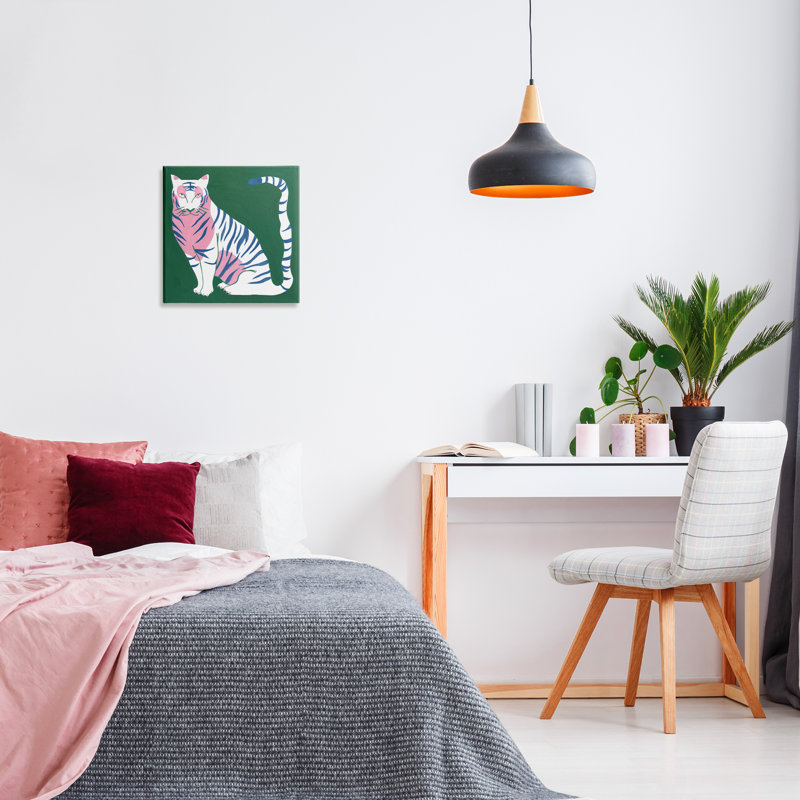 Tigre féroce moderne, conception par Melissa Wang, H 17 po x l 17 po
