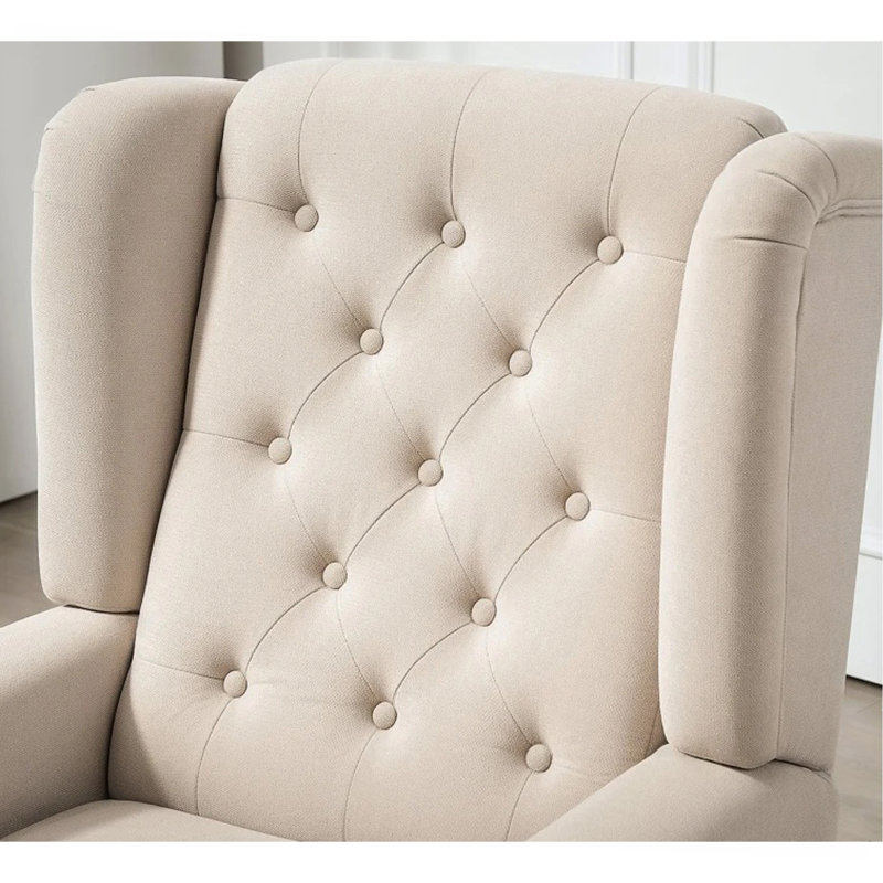 Chaise longue capitonnée à boutons, beige, Beige