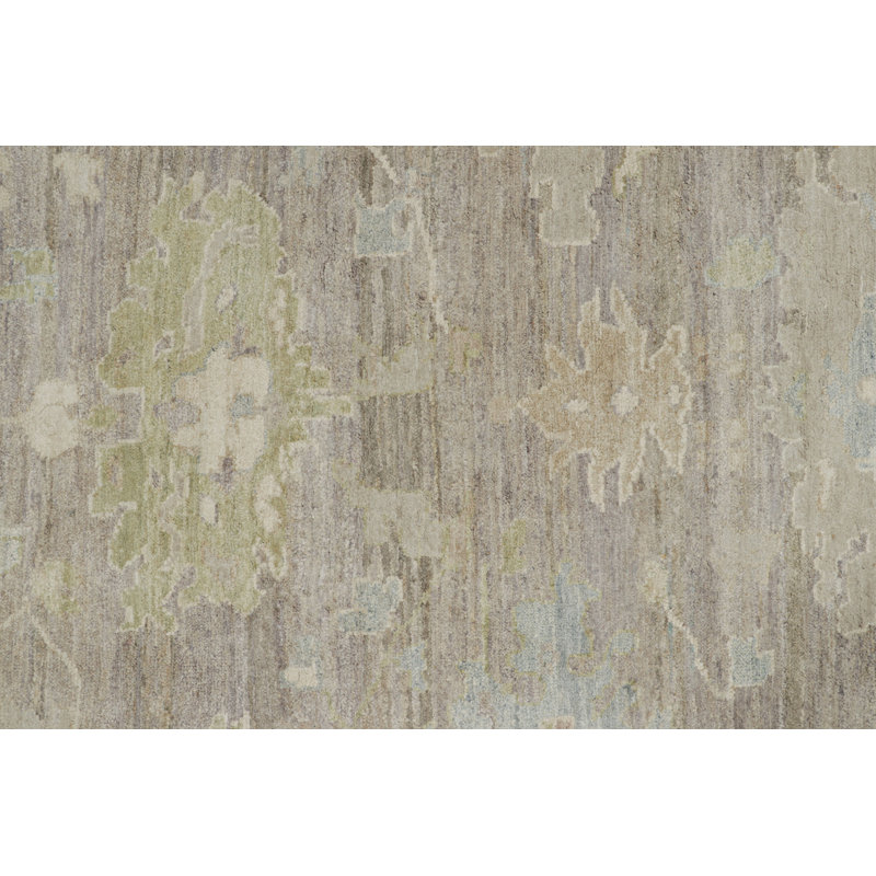 Rug & Kilim’S Oushak Style Rug In Beige And Green With Floral Patterns