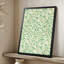 Branches de saule abstraites modernes avec feuilles vertes, motif complexe, style illustration botanique. Art mural 24 "x 36" avec cadre en bois noir