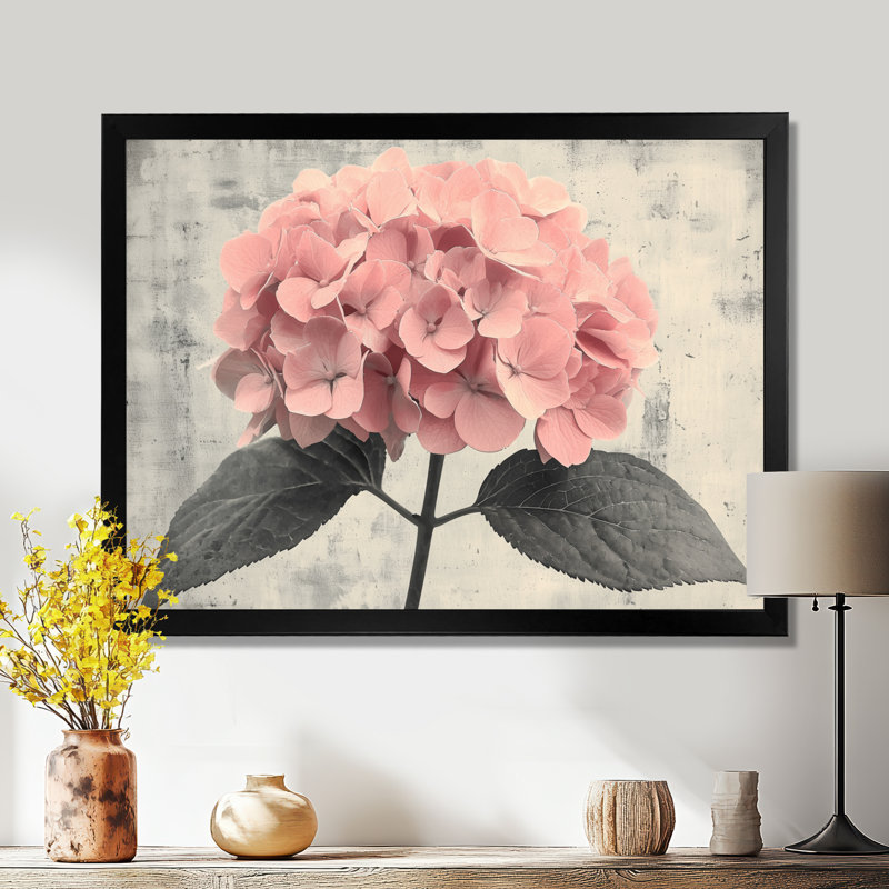 Cottrell, hortensia rose, jardin, bonheur I - Hortensia, art mural, Reproduction encadrée d'une seule photo