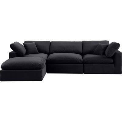 Kirstey Velvet L-Shaped Sectional Reversible