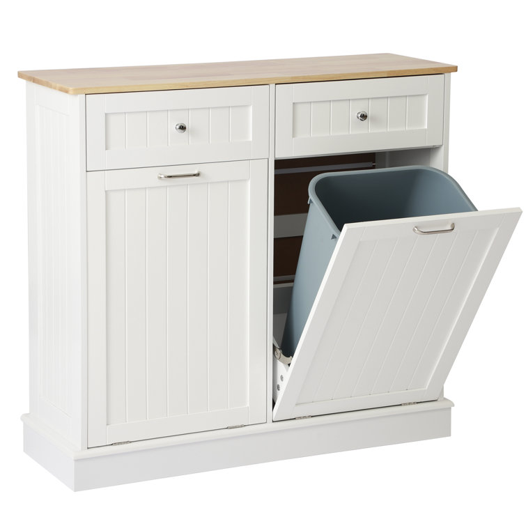 20 Gallon Opening Mechanism Cabinet Trash Can Eclife Color: White