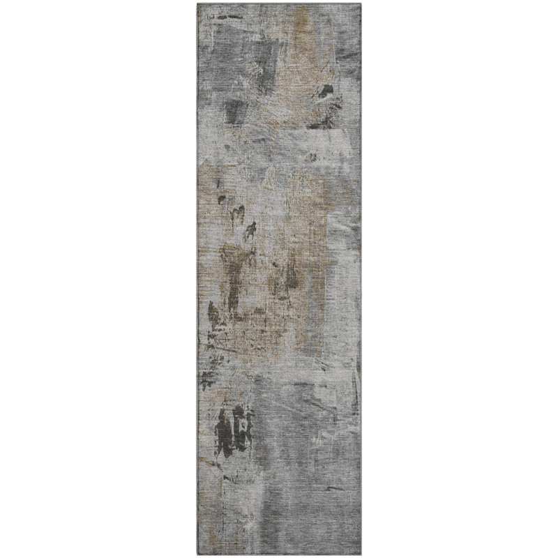 Premium Machine Washable Natoma AMF989 Abstract Rug, Runner 2'3" x 7'6"