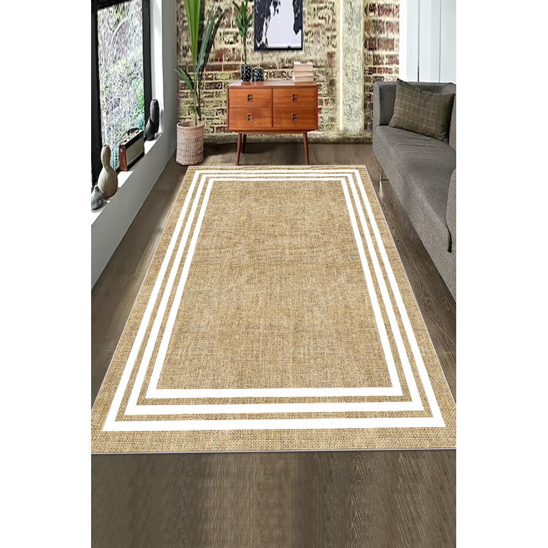 Tapis intérieur / extérieur en coton / polyester tissé à la machine Modern, Tapis de couloir 3 pi 11 po x 13 pi 1 po