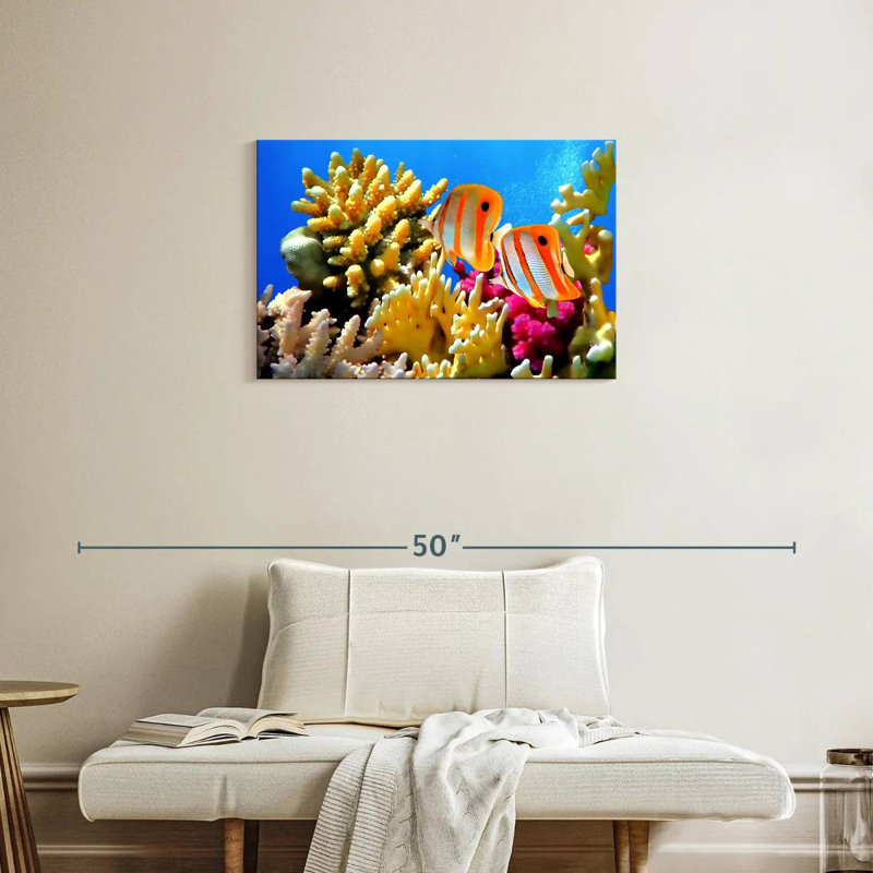 Butterflyfish And Corals, 20" H x 30" W